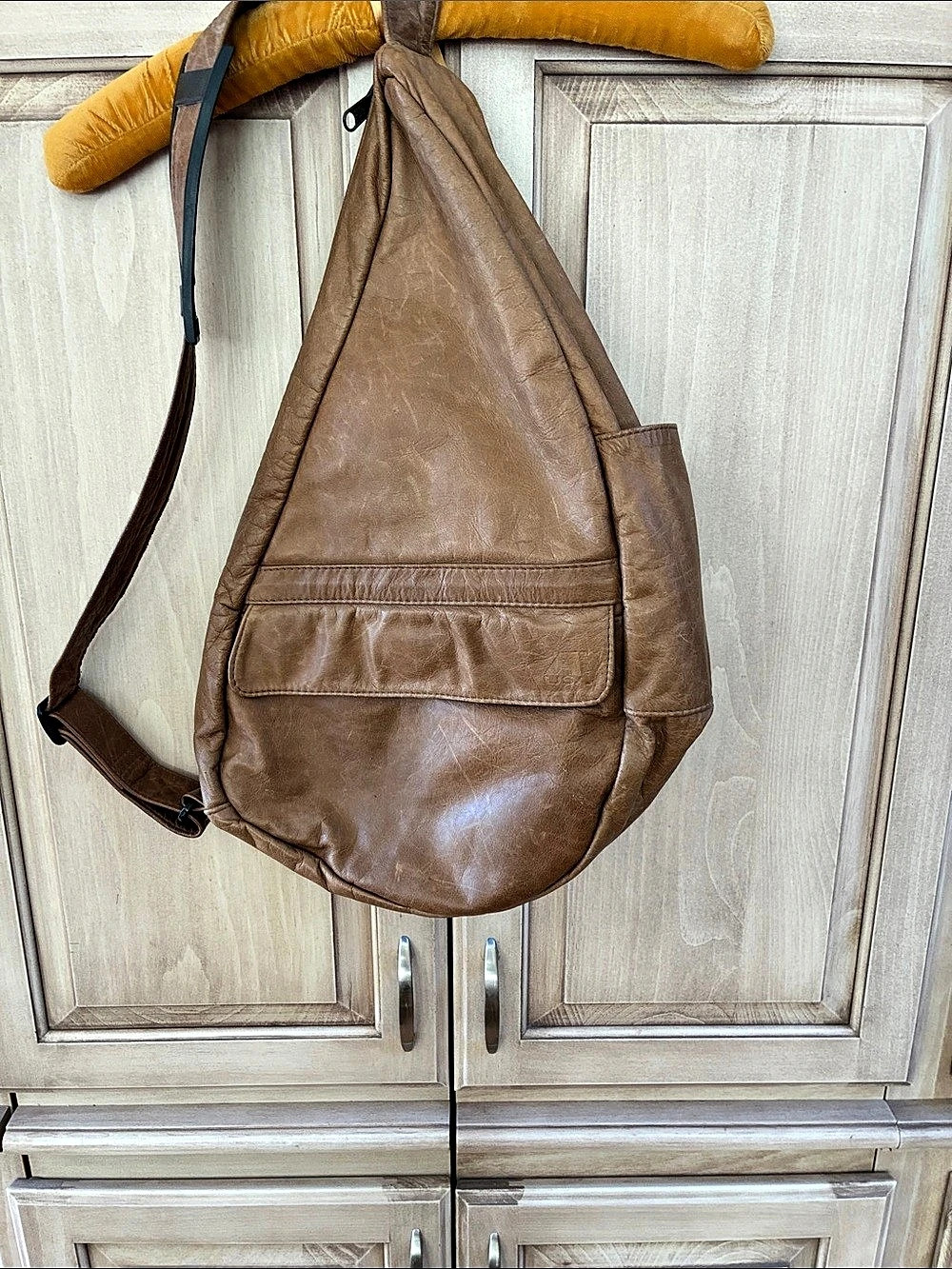 AmeriBag Brown Leather Sling Backpack healthy back